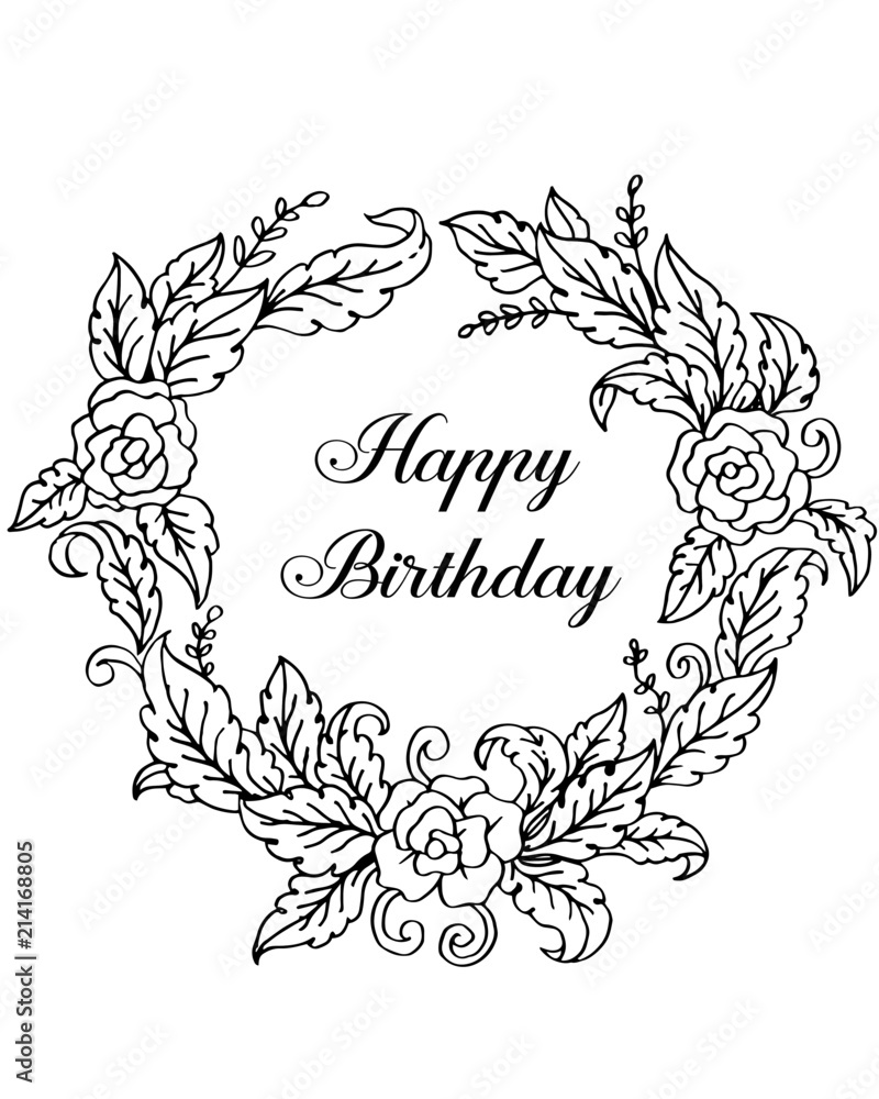 cute happy birthday card. vector illustration cute happy birthday card. vector illustration