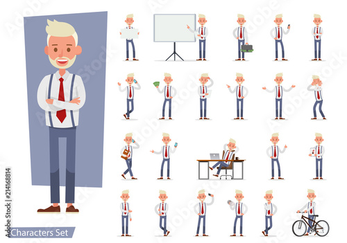 Set of Businessman character vector design. no88
