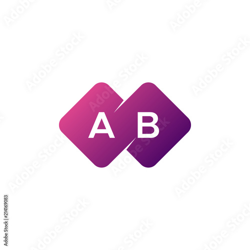 two letter ab diamond rounded logo