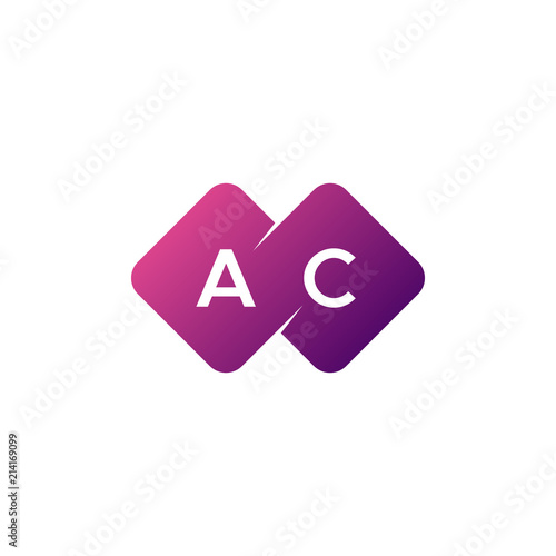 two letter ac diamond rounded logo