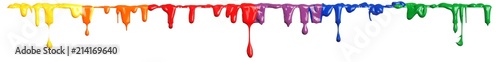Colorful paint dripping isolated on white