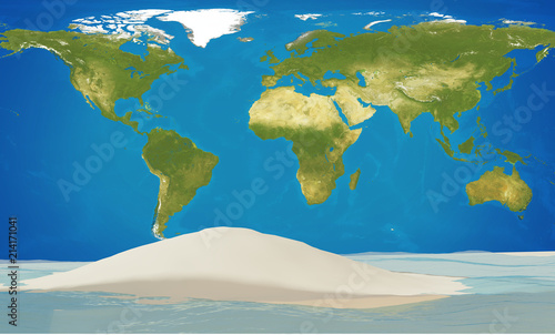 world planet earth with island and ocean 3d-illustration. elements of this image furnished by NASA