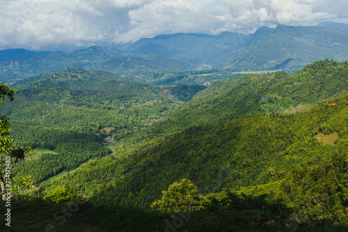 Arieal View of Beautiful Nepali Village sorrounded by the Green Forest,Mountain Village,Gorkha Nepal © Nabaraj Regmi