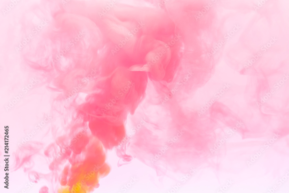 Pink smoke abstract on white background, swirling pink and white smoke background.
