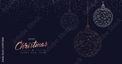Christmas and new year luxury bauble web banner