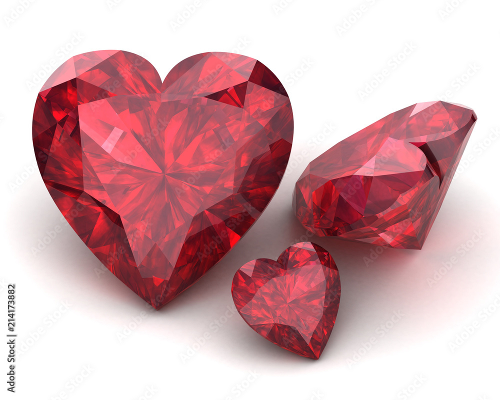 Fototapeta premium Beautiful gems on a white background , 3D illustration.