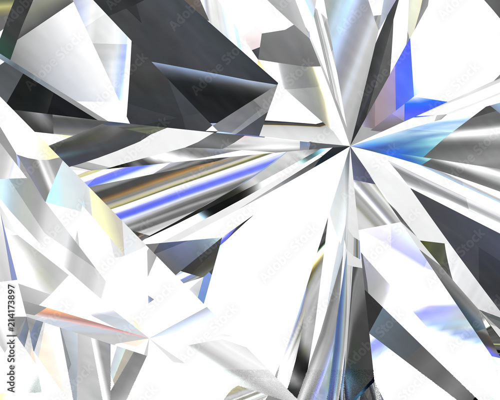 Fototapeta premium Realistic diamond texture close up, 3D illustration.