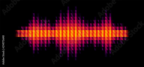 Audio or music shiny sound waveform with triangular filter