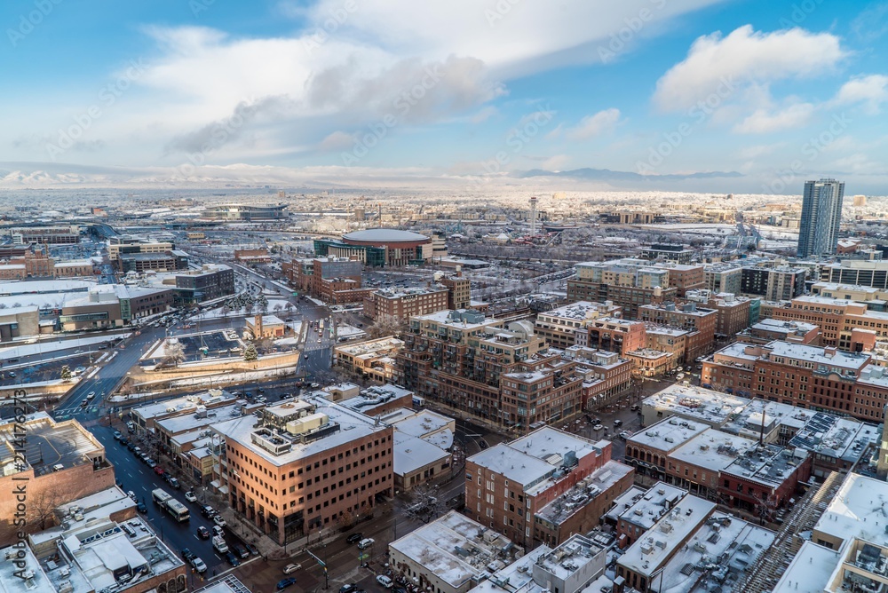 Winter Pepsi Center after Denver snowfall