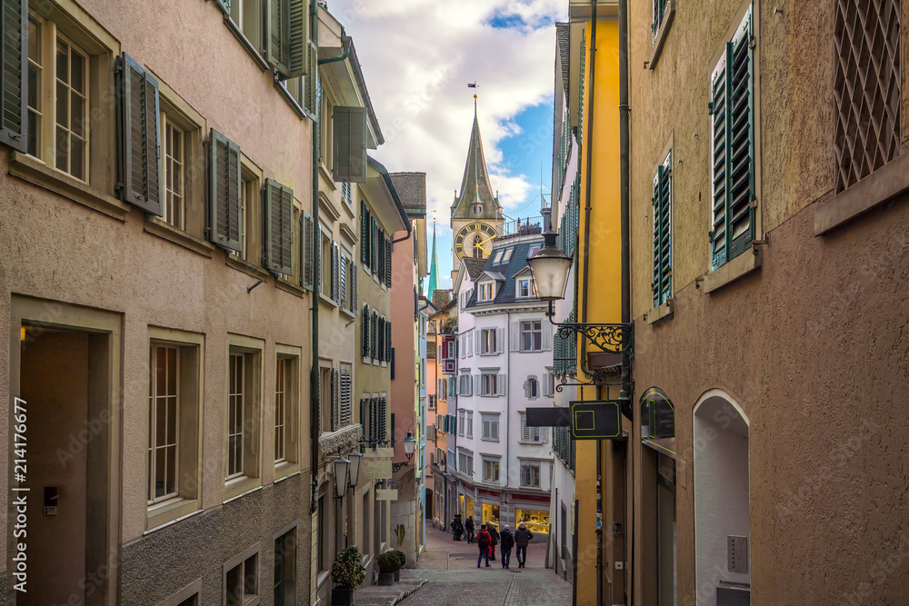 The old town of Zurich city in Switzerland