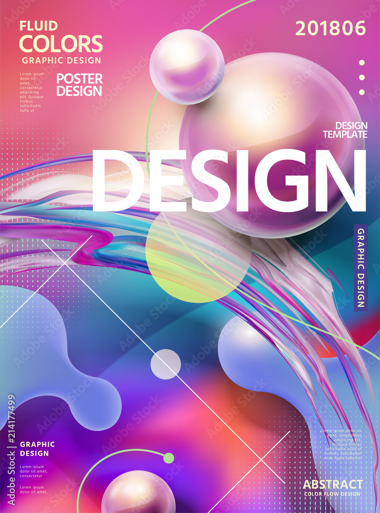 Abstract fluid colors poster design