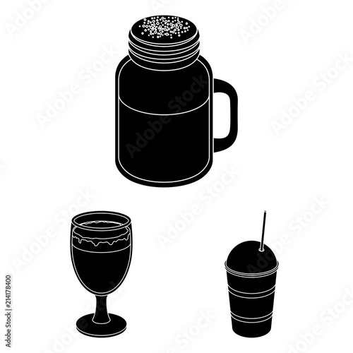Different kinds of coffee black icons in set collection for design. Coffee drink vector symbol stock web illustration.