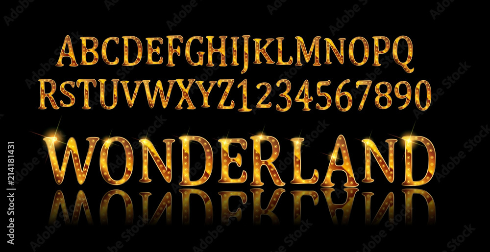 Wonderland font. Fairy ABC - obrazy, fototapety, plakaty 