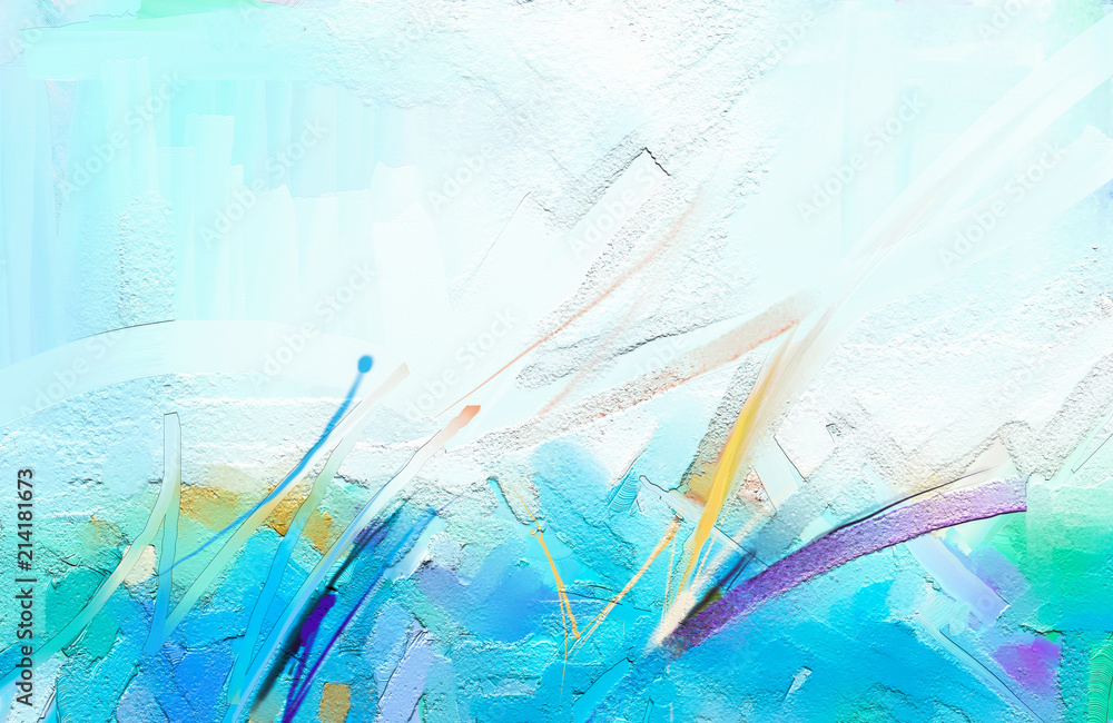 Oil Color Design Background Abstract colorful oil painting on canvas texture. Hand drawn brush ...