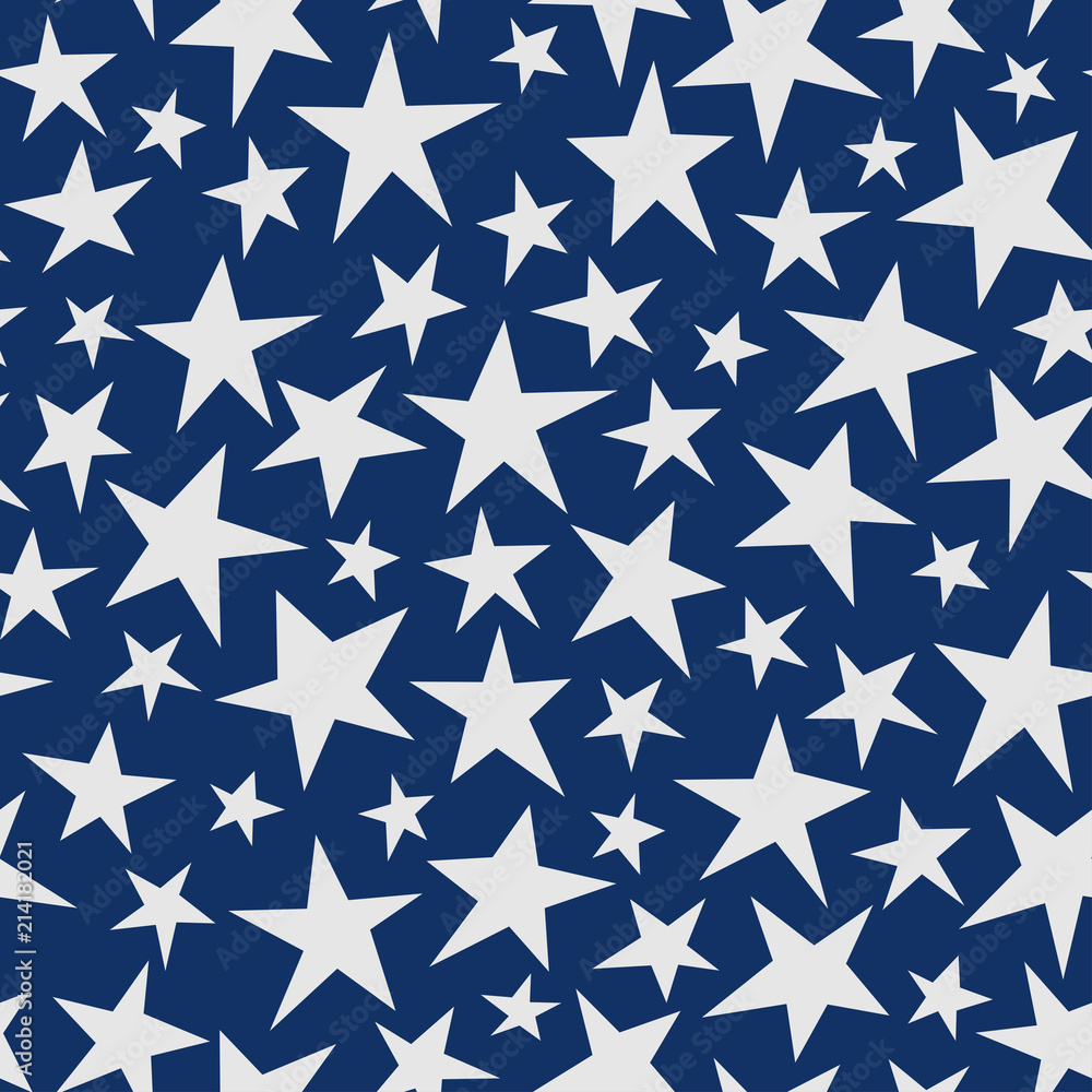 Seamless abstract pattern with big white hand drawn stars on dark blue background. shabby vector Seamless abstract pattern with big white hand drawn stars on dark blue background. shabby vector