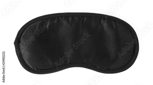 Black sleeping mask isolated on a white background.