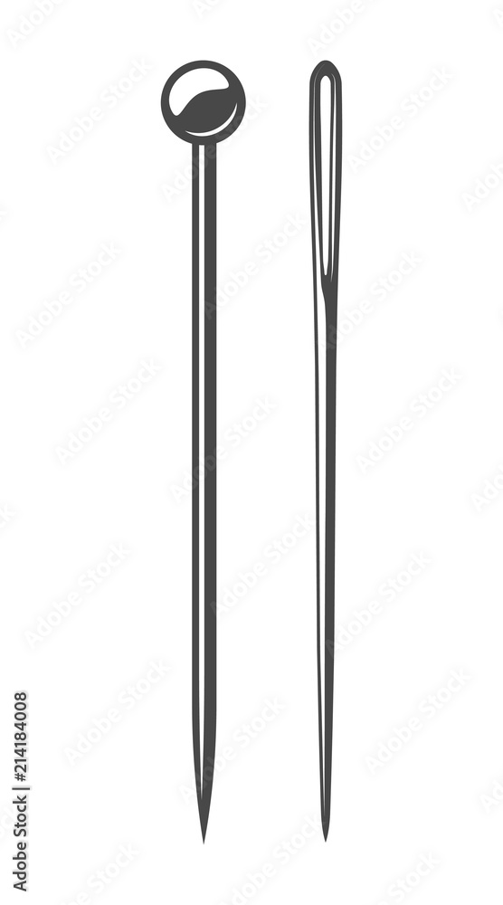 Vintage sewing needle and pin concept Stock Vector Adobe Stock