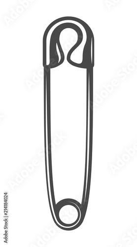 Vintage monochrome closed safety pin template