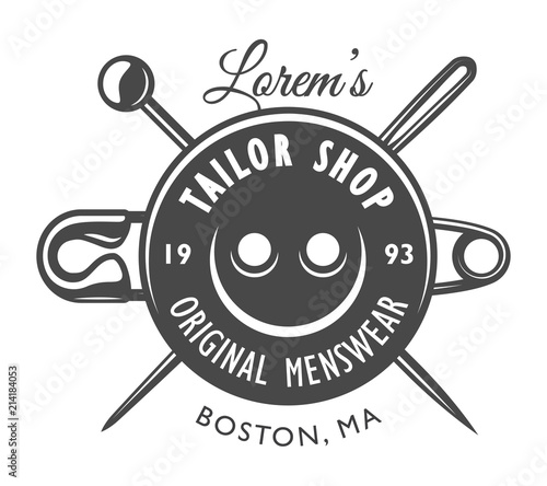 Vintage tailor logo concept
