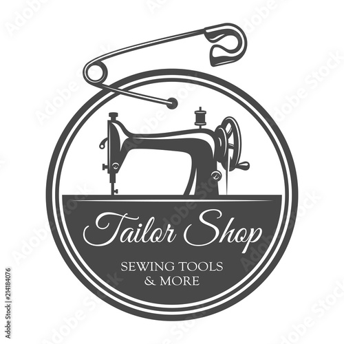Vintage tailoring round label template