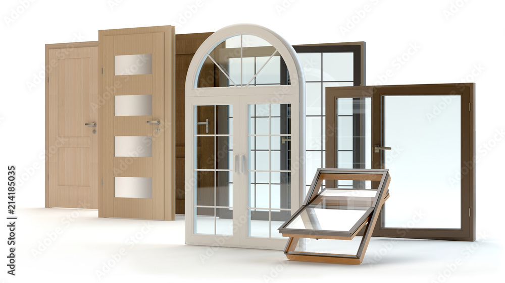 Windows and doors collection - obrazy, fototapety, plakaty 