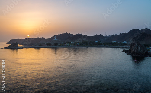 Sunrise in Muscat view from a Ship