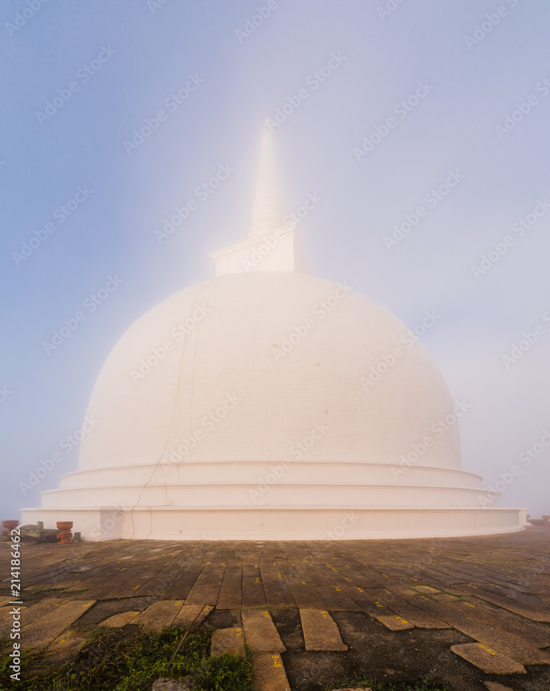 The white cupola of a buddhist stupa in Anuradhapura religious site, Sri Lanka The white cupola of a buddhist stupa in Anuradhapura religious site, Sri Lanka