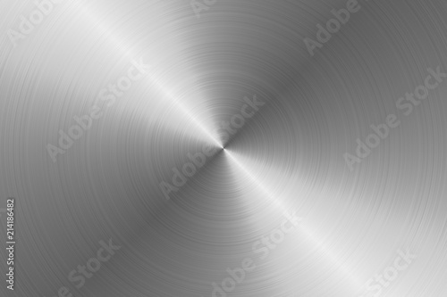 Brushed circular metal surface. Texture of metal. Abstract steel background