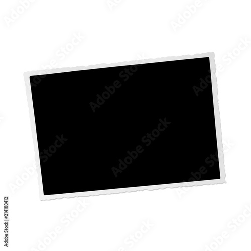 blacked out old photo with white border