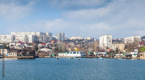 Sevastopol Bay  seaside cityscape. Crimea