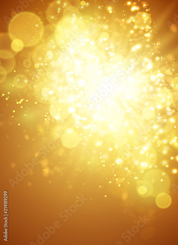Magic Yellow Lights With Bokeh Effect.