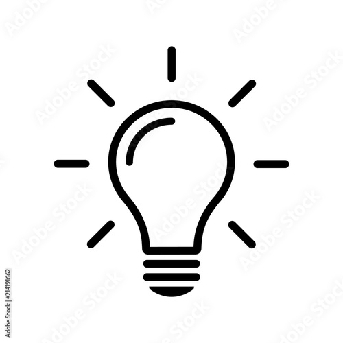 Simple light bulb line icon isolated on background. Idea sign concept