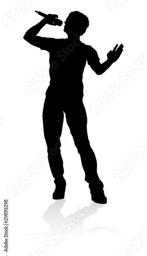 Singer Pop Country or Rock Star Silhouette