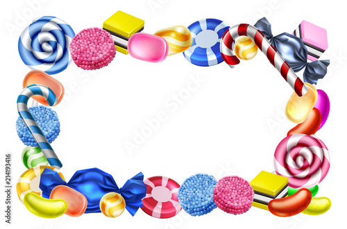 Candy Sweets Frame Background Sign