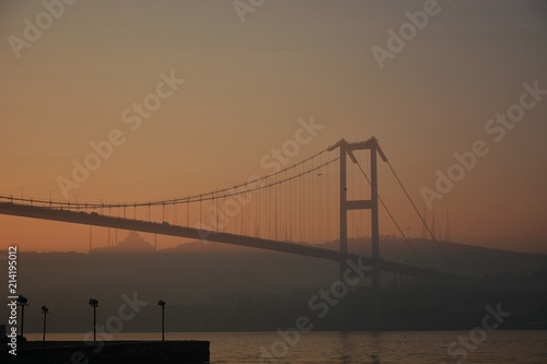 Bosphorus Bridge silhouette early in the morning © BAHADIRARAL