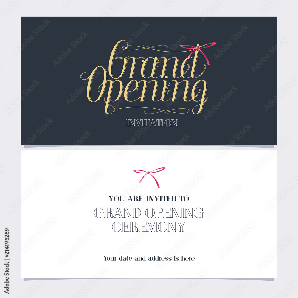 Grand opening vector illustration, invitation card Grand opening vector illustration, invitation card