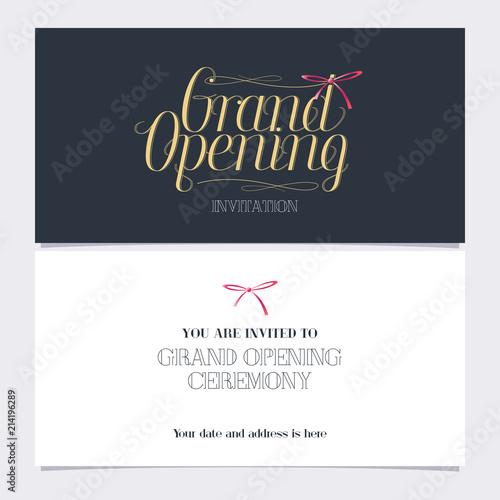 Grand opening vector illustration, invitation card