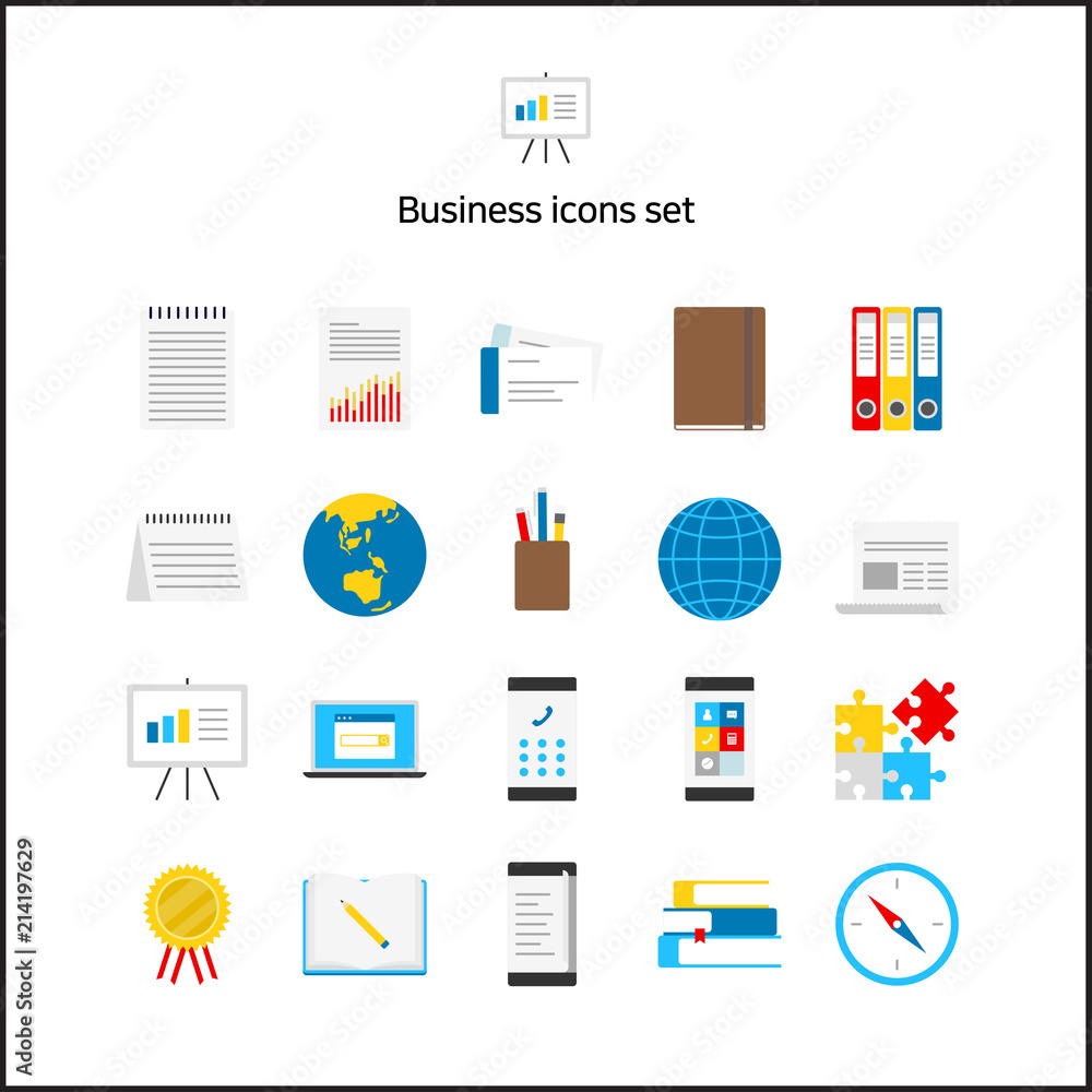 Business icons set. Business icons set.