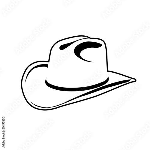 Simple outline of cowboy hat - symbol of wild west