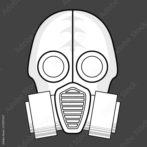 Protective gas mask  icon - respirator front view