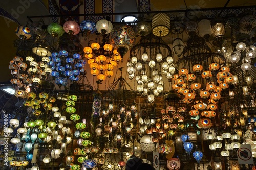 Traditional Turkish souvenir lamps and candles at Grand Bazaar © BAHADIRARAL