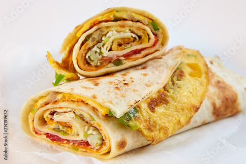 Traditional African rolex roll wraps with omelette