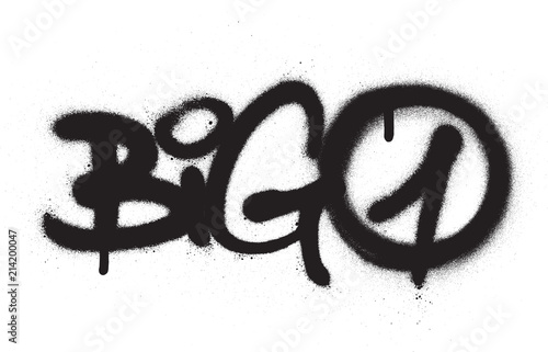 graffiti tag big one 1 sprayed with leak in black on white