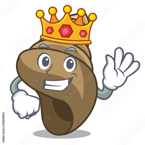 King spiral shell mascot cartoon