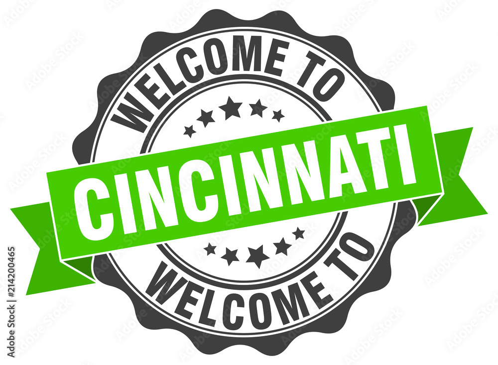 Obraz premium Cincinnati round ribbon seal