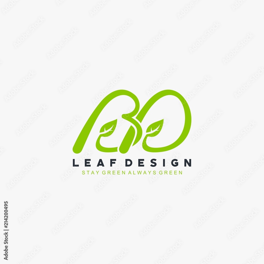 BD letter leaf green logo design vector BD letter leaf green logo design vector