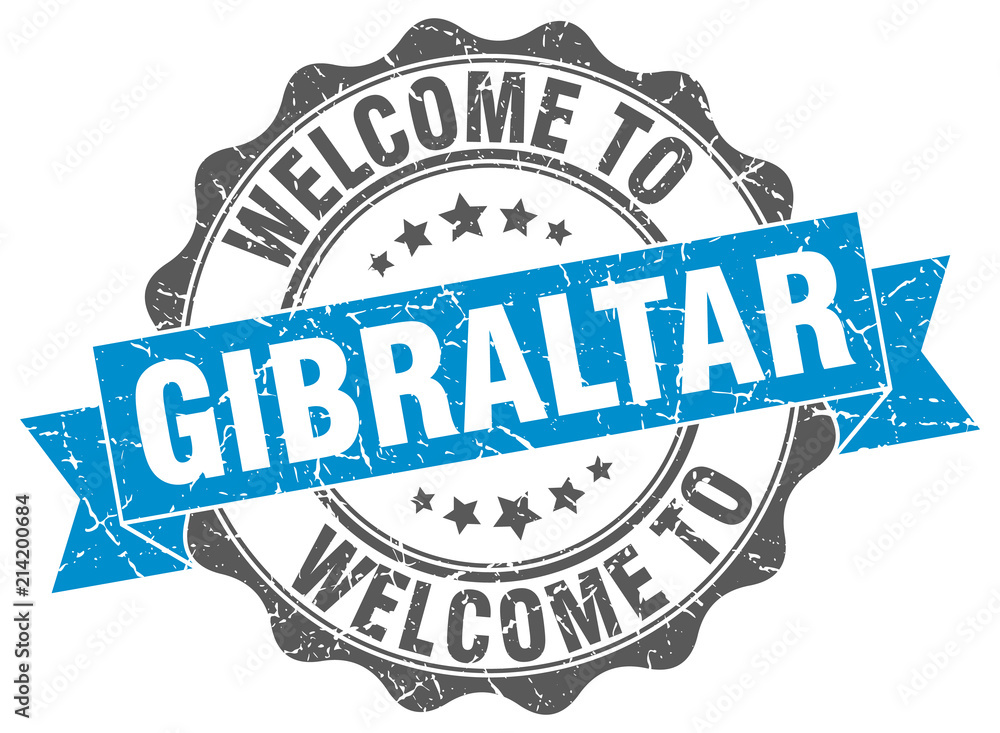 Fototapeta premium Gibraltar round ribbon seal