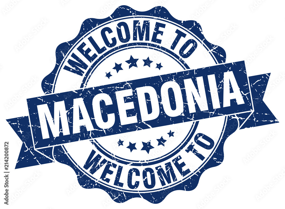 Fototapeta premium Macedonia round ribbon seal