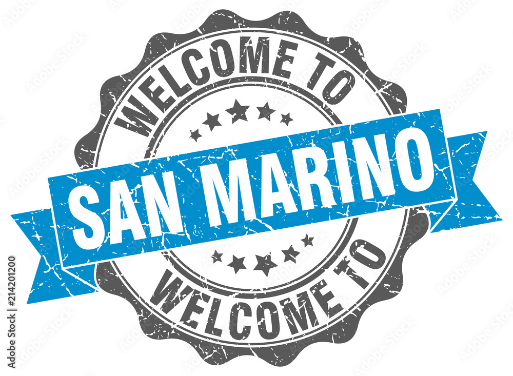 Fototapeta premium San Marino round ribbon seal