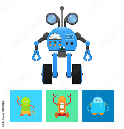 Technology Robots Collection Vector Illustration photo